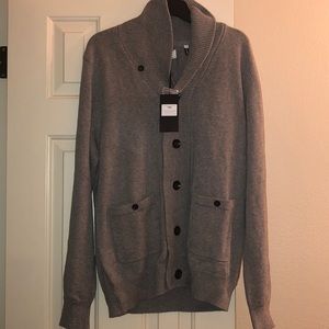 Gray button up long sleeve sweater